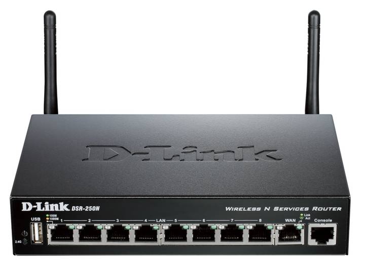 Photo routeur WiFi D-LINK DSR-250N arrière connectique avant