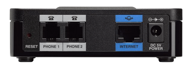 Photo connecteurs adaptateur téléphonique Cisco SPA112