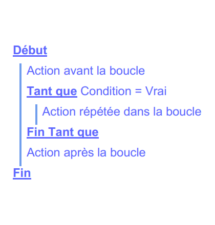 Algorithme d'une boucle While (Structure algorithmique Tant Que)