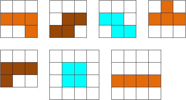Formes de base du jeu tetris